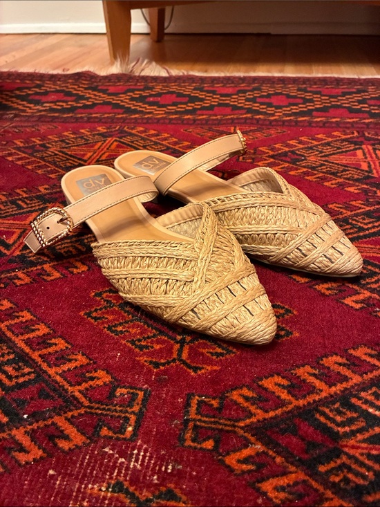 Dolce Vita Shoes - Dolce Vita Beige Woven Pointed Mule with Ankle Strap